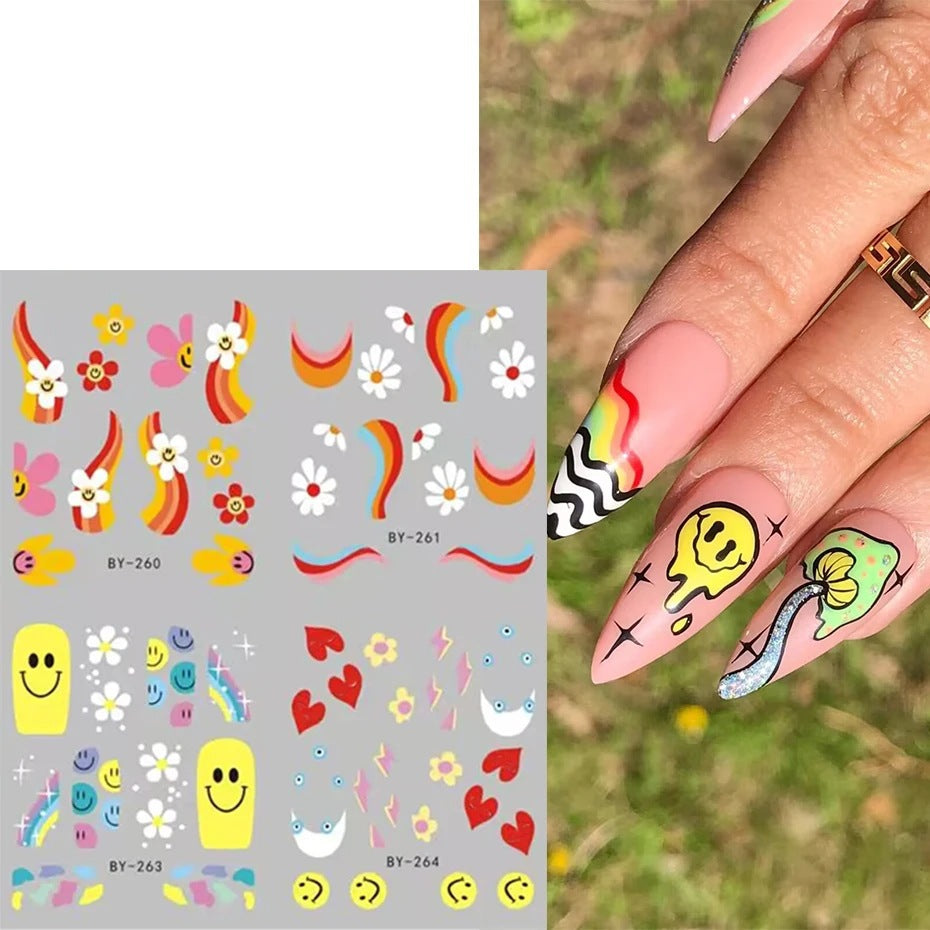 Cartoon Animal Nail Beauty Water Printing Stickers