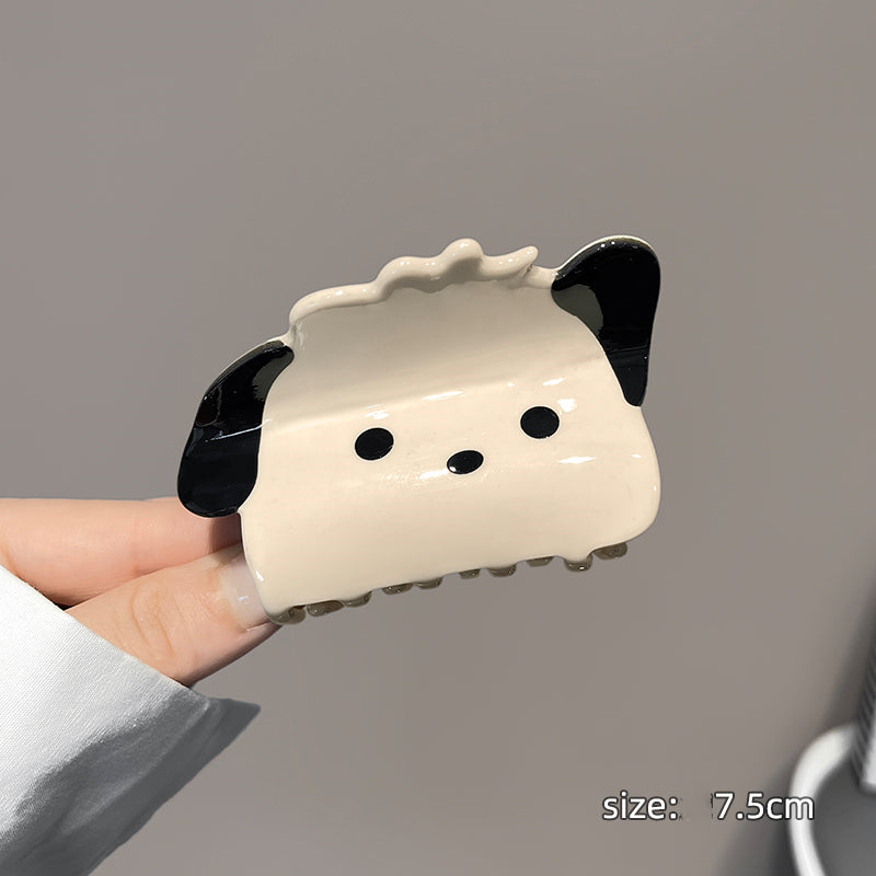 Korean Style Acetic Acid Little Dog Grab Clip Female Lazy Style Ins Clip Headwear