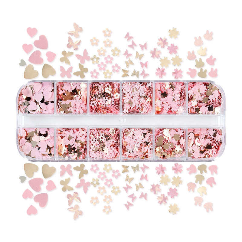 12-grid Box Nail Enhancement Sequins