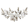 Crystal Ceramic Flower Bridal Crown Hair Comb