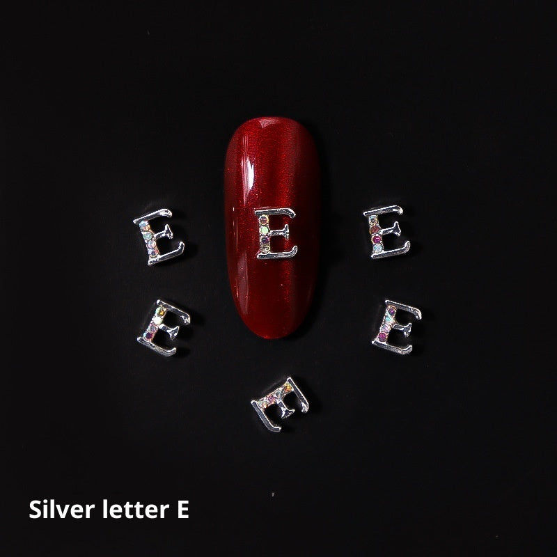 Cooc 26 Letter Alloy Nail Ornament Nail Crystal