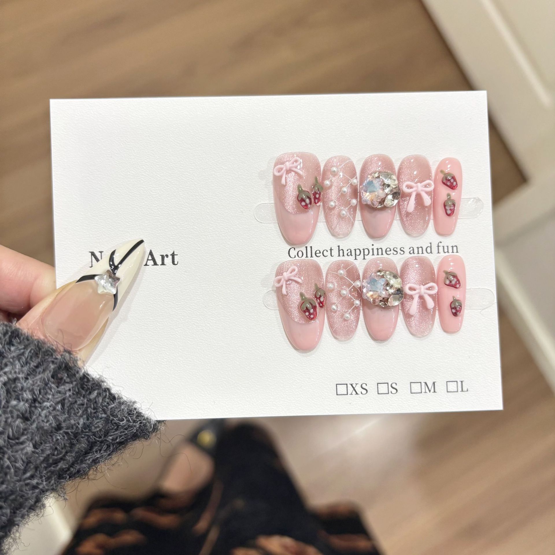 Cute French-style Cat-eye Nail Stickers For A Charming Manicure