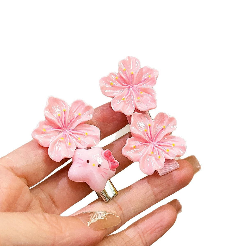 Plastic Hairpin Headdress Flowers Ornament Girls