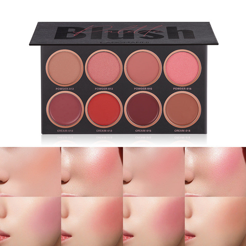 Langmanni Makeup Eight-color Blush High Disc Brighten Skin Tone