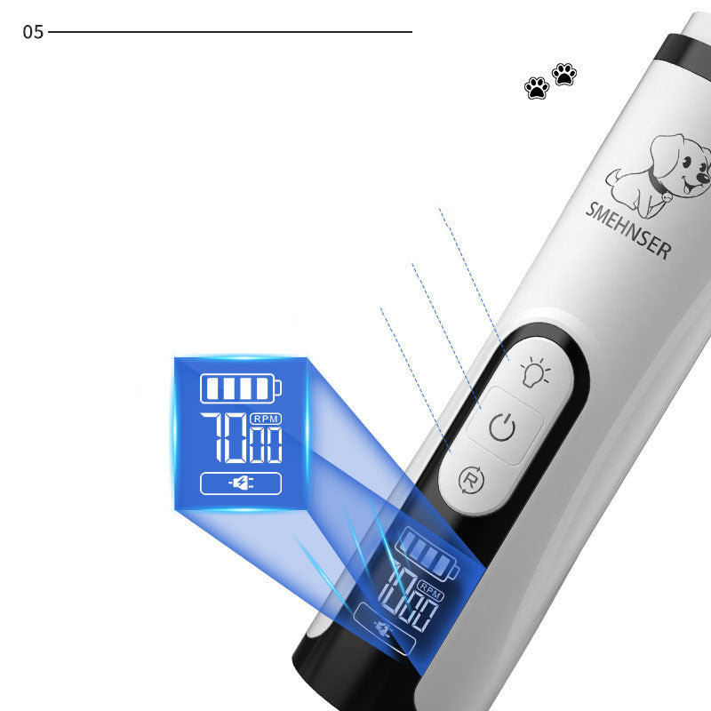 Smehnser Pet Sharpener High Power LED Double Lamp Blood Line Electric Charging Nail Clippers