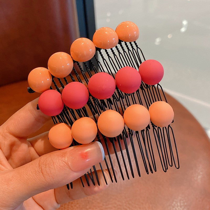 Summer Women's Candy Color Round Bean Hair Comb Organizer