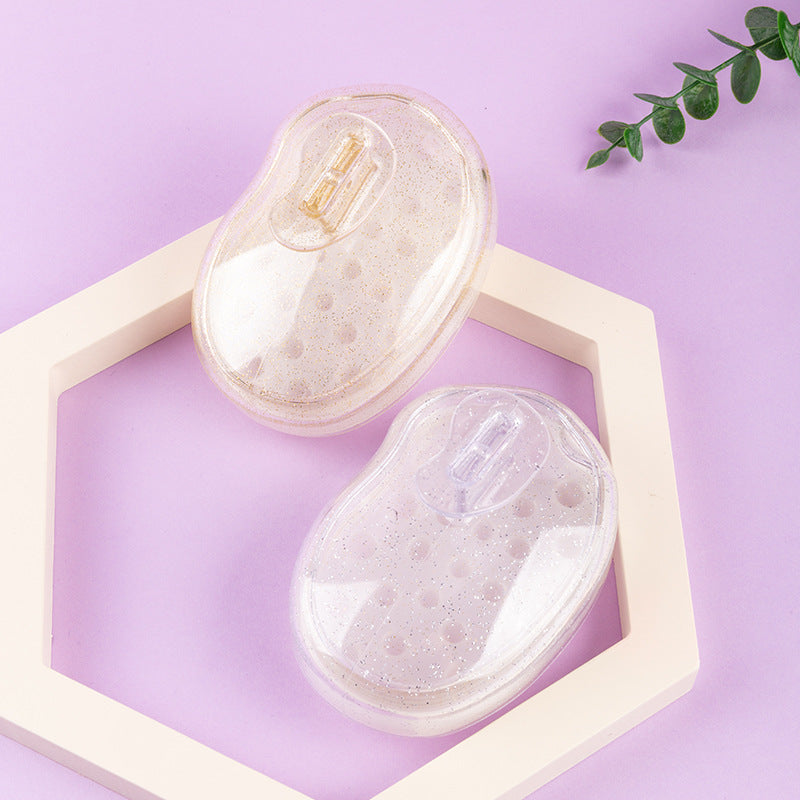 Transparent Oval Massage Shampoo Brush Soft Teeth