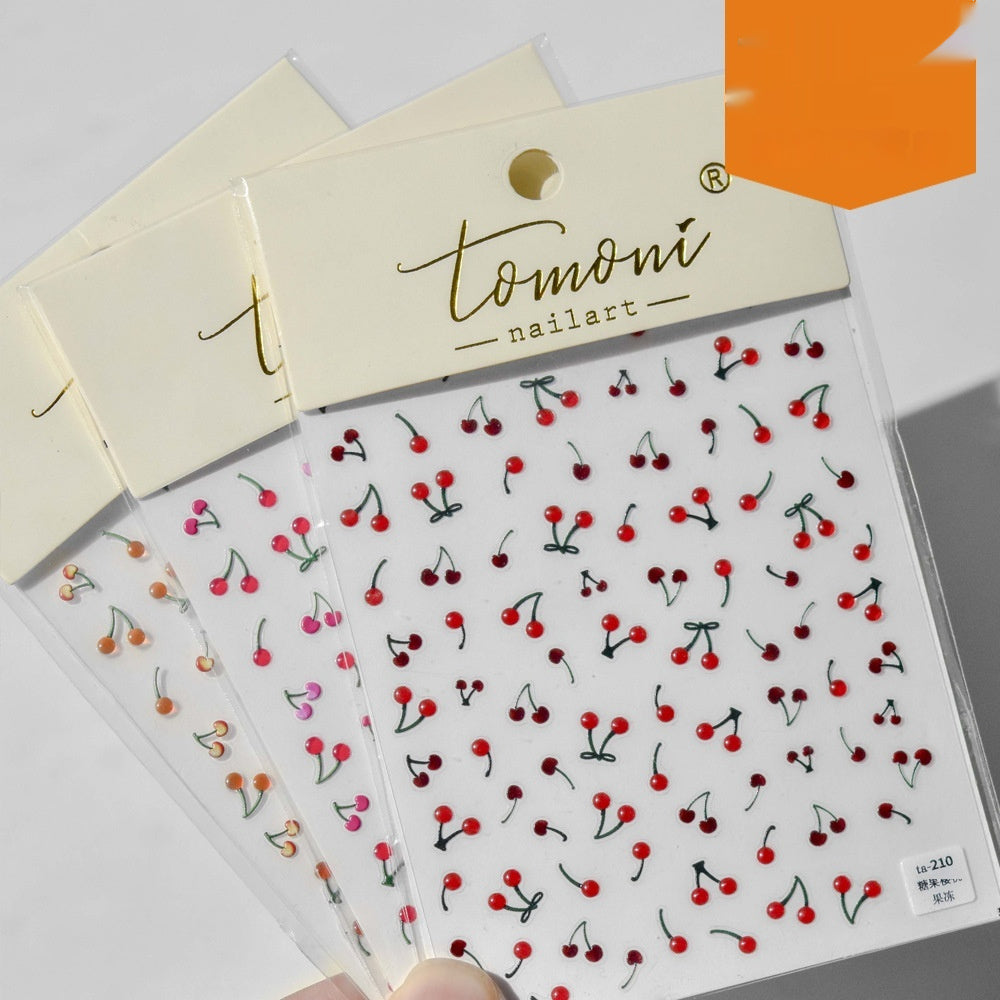 Tomoni Jelly Nail Art Sticker Japanese Cute Nail Sticker Nail Art Cherry
