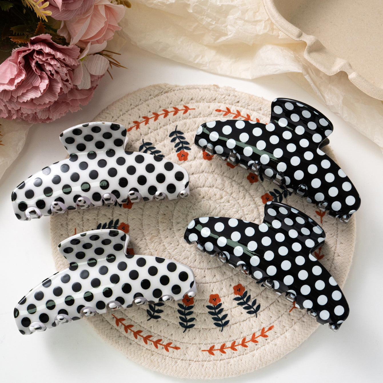 Affordable Luxury Style Polka Dot Grip Updo Hair Accessories