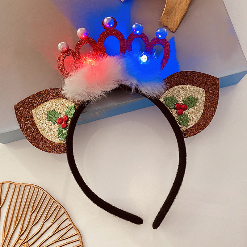 Christmas Antlers Hairband Decoration Plush