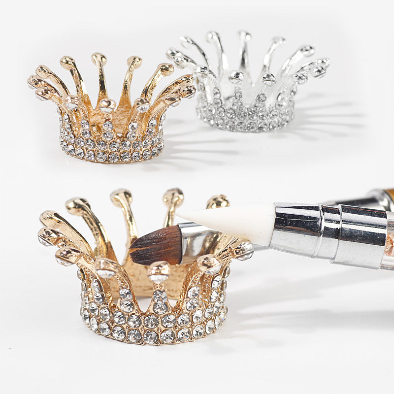 Nail Crown Pen Holder Japanese Nail  Holder Retro Gold Silver Phototherapy