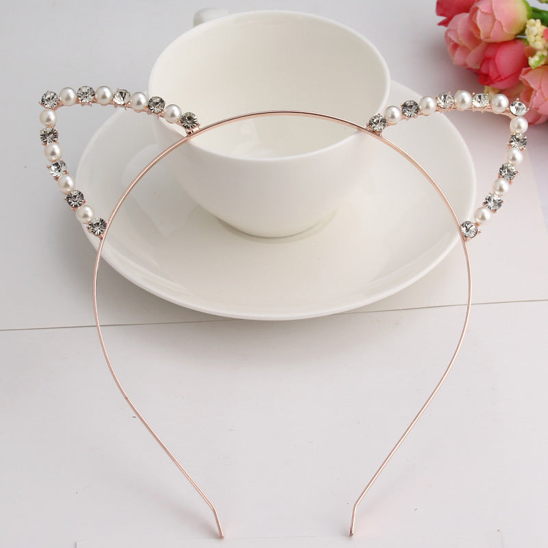 Pearl Diamond Cat Ear Headband