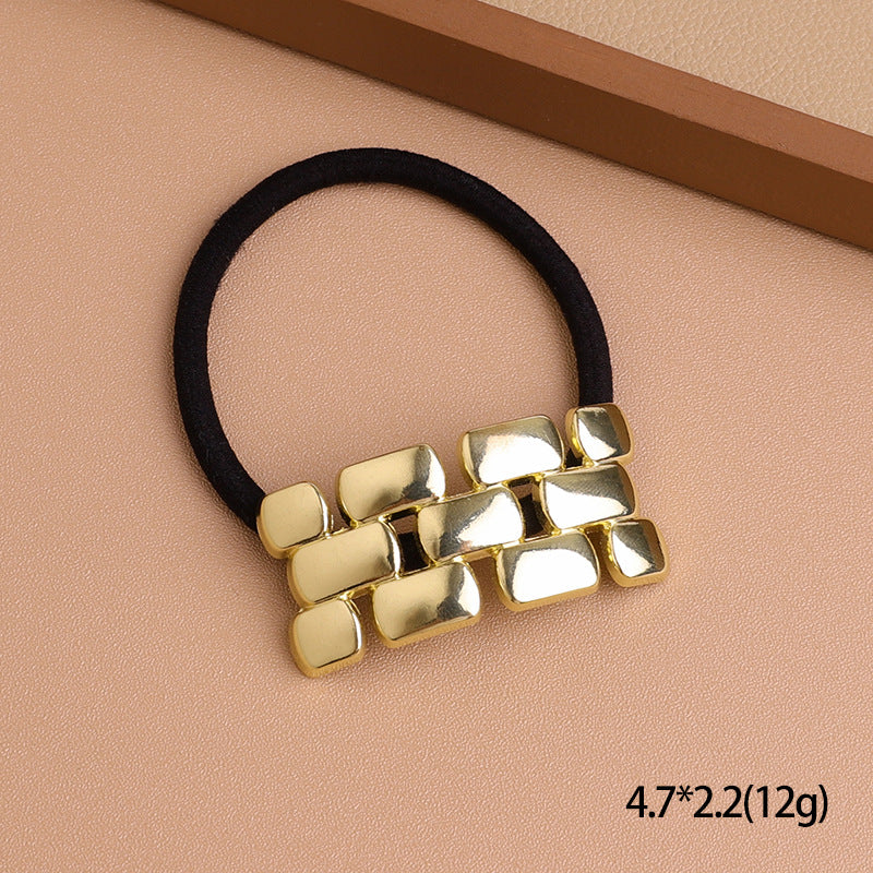European And American Cold Style Geometric Metal Concave-convex Stretch Retro Head Rope