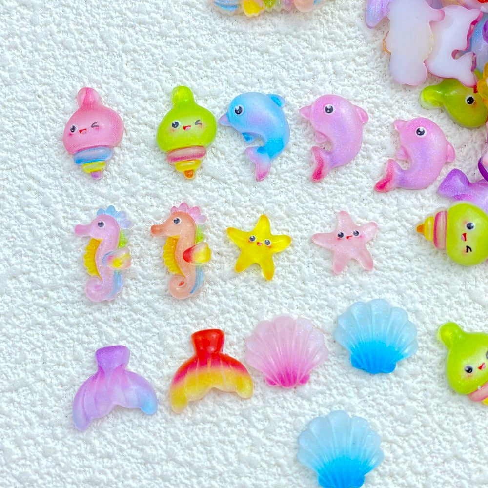 Cute Starfish And Seashell Nail Art Accessories Featuring Adorable Marine Life