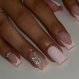 24 Pieces Nail Art High Fashion Simple Rhinestone Butterfly Flower Cow Wear Nail