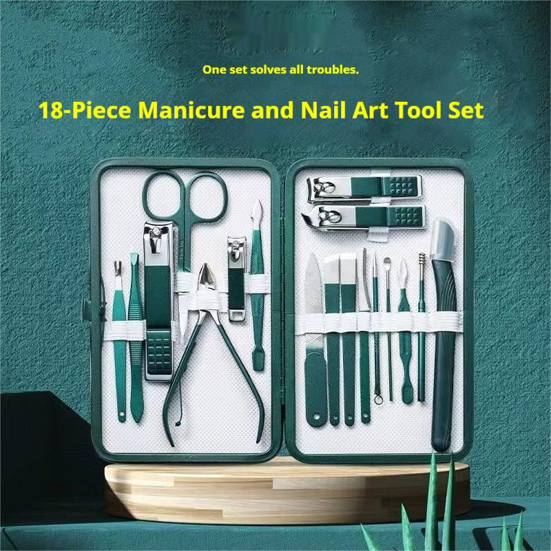 Nail Clippers Set Dark Green Portable