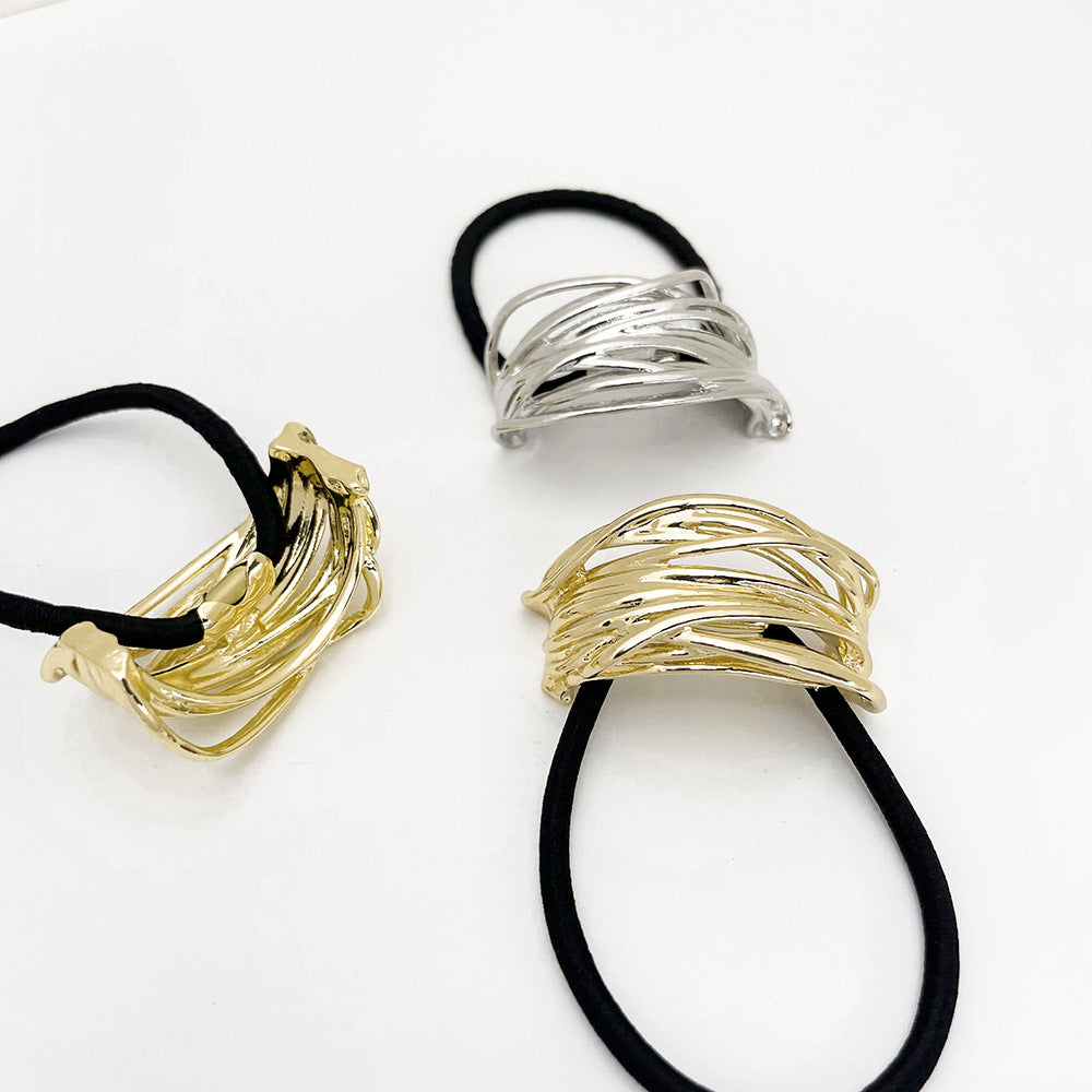 U-shaped Alloy Seamless Hair Rope Female Simple European And American Style Wind Irregular