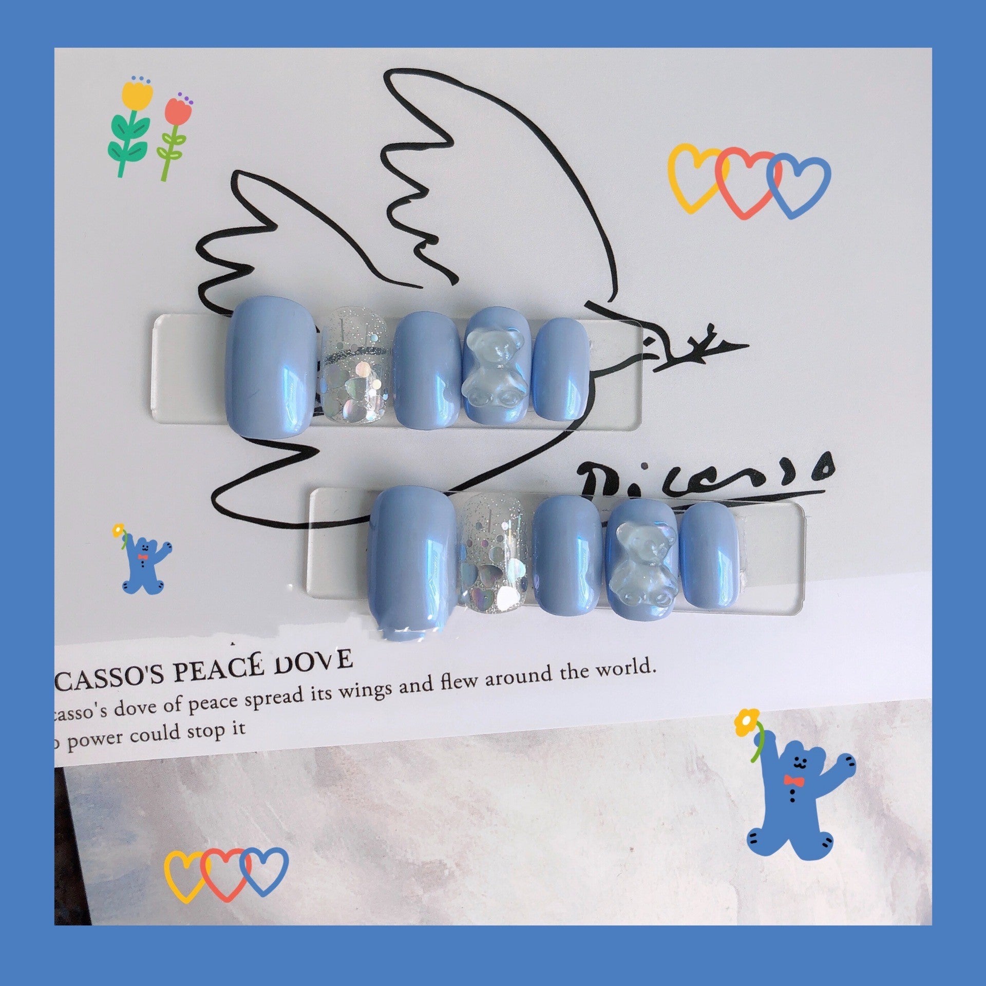 Picasso's Place Dove Aurora Bear False Nail Patch