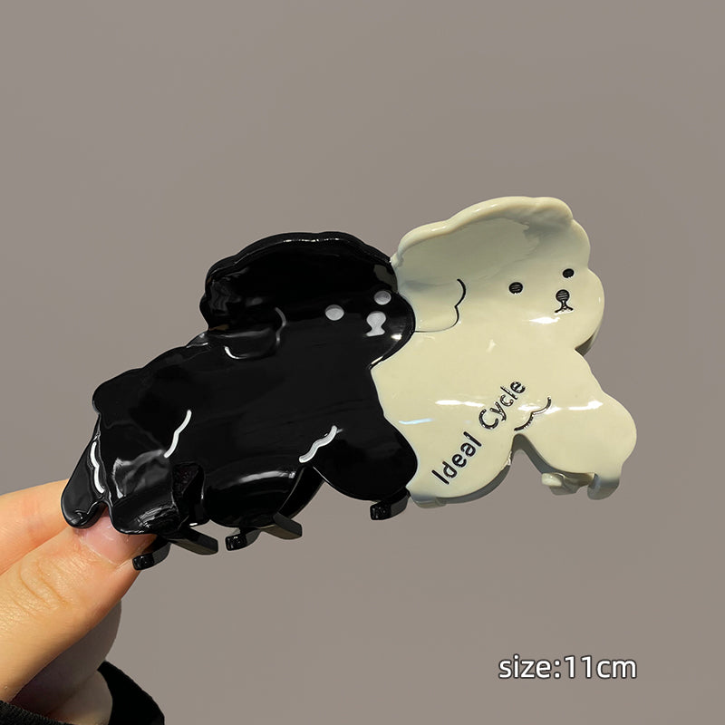 Korean Style Acetic Acid Little Dog Grab Clip Female Lazy Style Ins Clip Headwear
