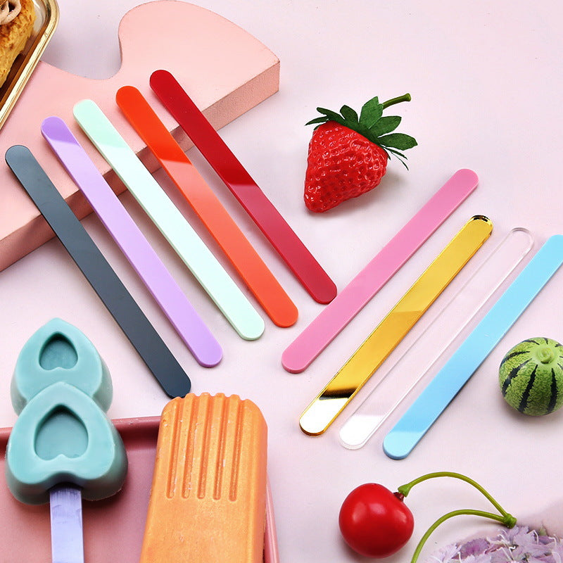 Home Color Acrylic Homemade Ice Cream Stick