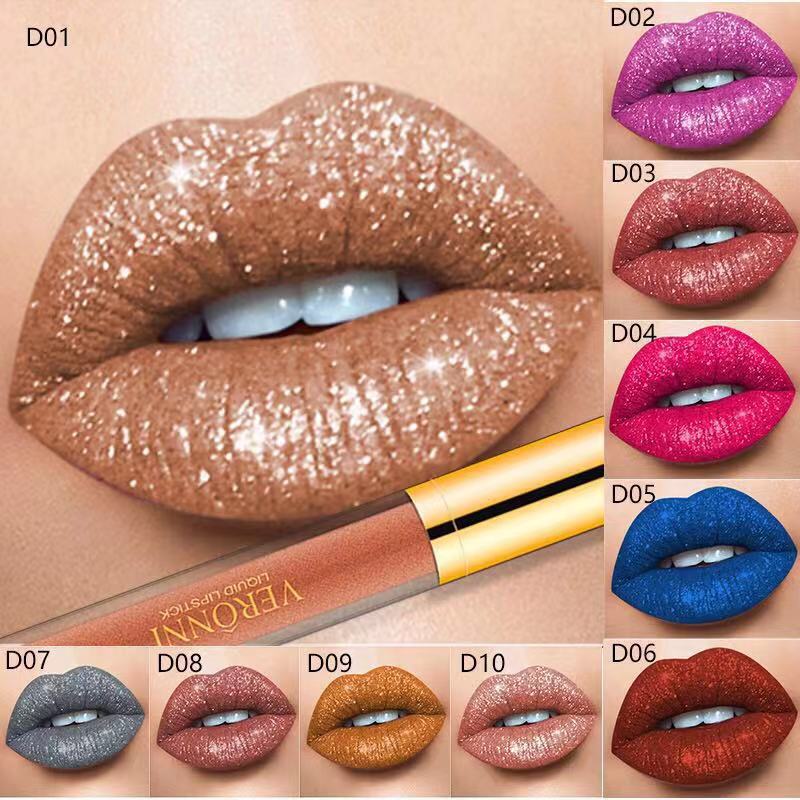 Diamond Pearl Magic Color Shiny Matte Metal Lip Gloss Lipstick