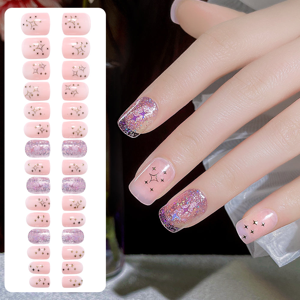 Fake Nail Patches Hand Wearing Art