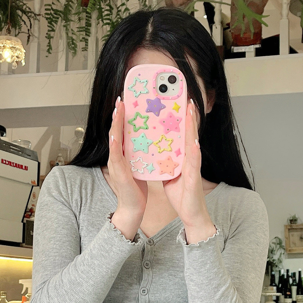 Oval Foundation Color Five-pointed Star Phone Case Drop-resistant
