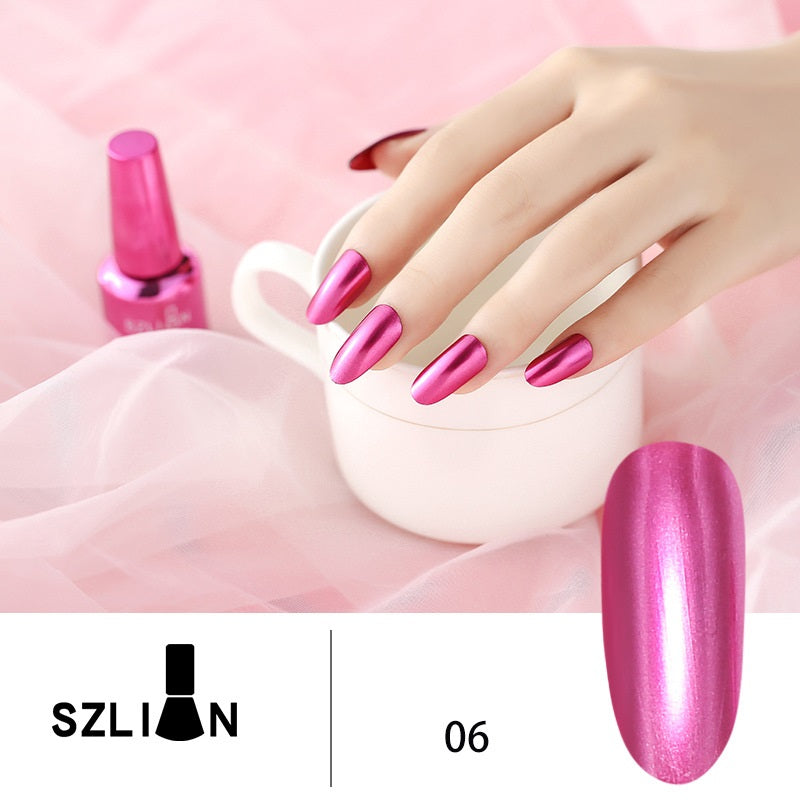 SZLIAN Metallic Silver Lasting Non-Peelable Mirror Nail Polish
