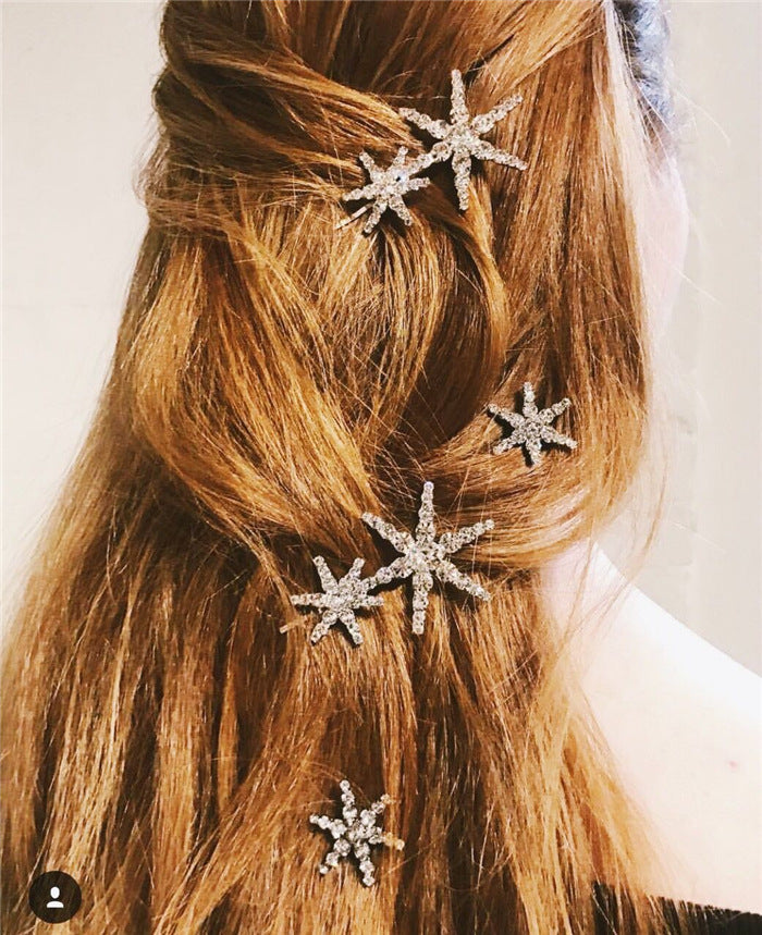 European And American Temperament Diamond Star Clip