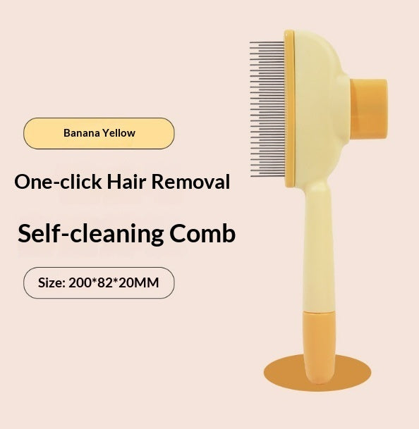 Cat Self-Cleaning Comb Stainless Steel Dog Comb Hair Brush One Key To Remove Floating Artifact