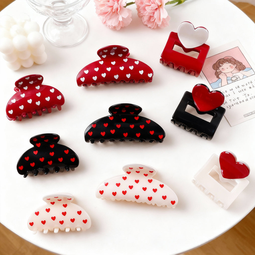 Valentine's Day Heart Shaped Versatile Hair Accessory Shark Clip