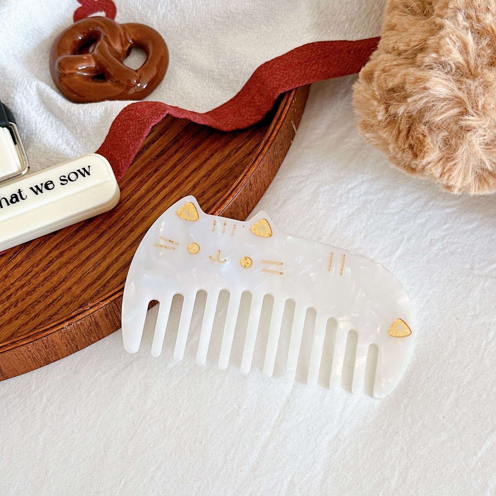 Retro Acetate Portable Cute Cat Comb