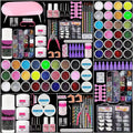 JaaeRed Beginner Nail Art Tool Set With Crystal Liquid Gel Polish