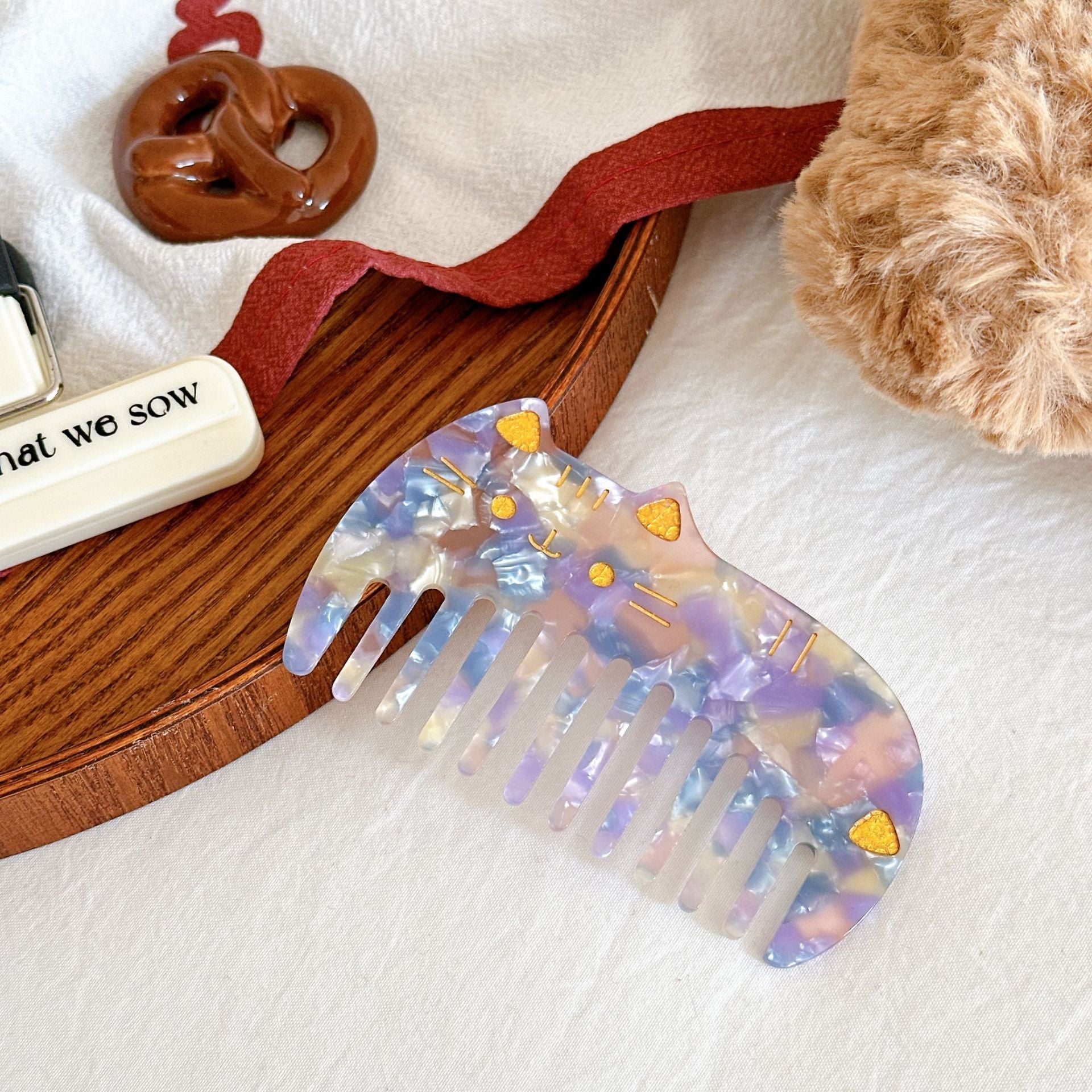 Retro Acetate Portable Cute Cat Comb