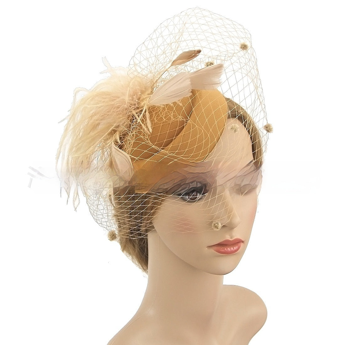 Vintage Bridal Veil Headdress Veil Billycock