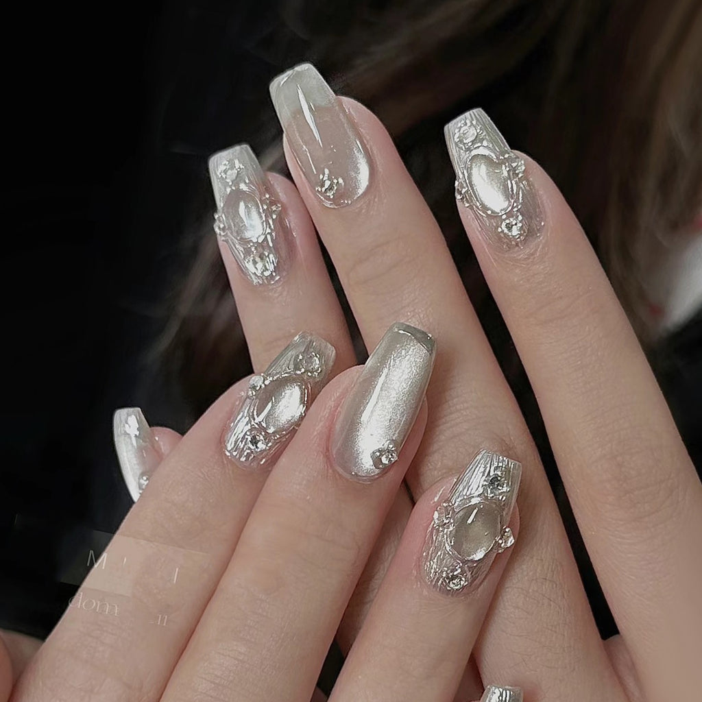 Nail Shimmering Powder Universal Porcelain White Cat's Eye Nail Powder Mirror