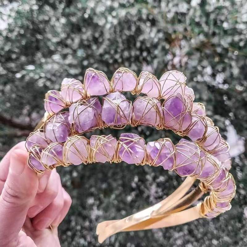 Gem Wedding Quartz Crown Hairband Gift Jewelry