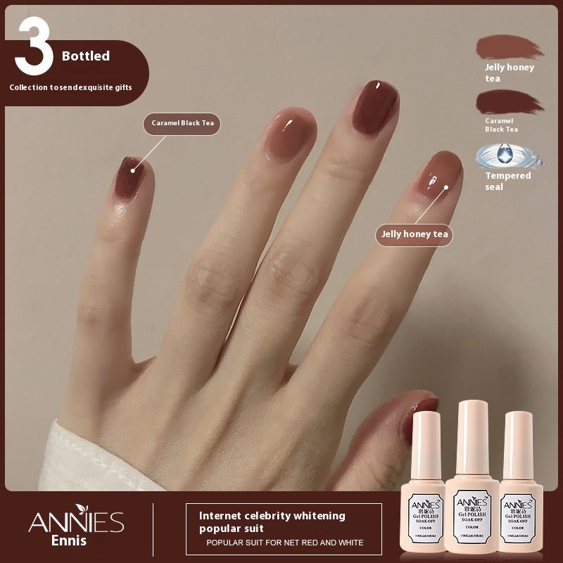 Annies Ennis Women's Three-color New Ice Jelly Nude Color Gel Nail Polish Suit