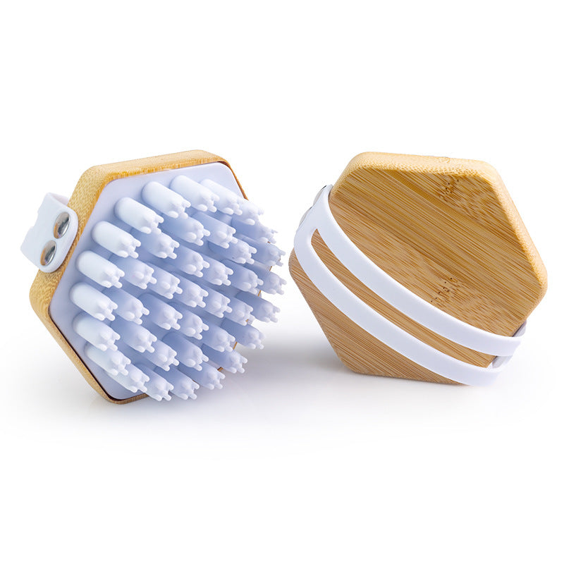 Bamboo Silicone Shampoo Back Massage Brush