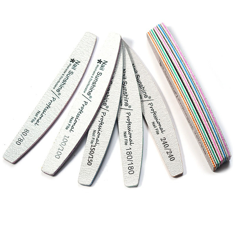 Nail Sunshine Half-moon Shaped Nail File, Gray Nail File, High-end Washable Nail File, Non-shedding Sanding Nail File.