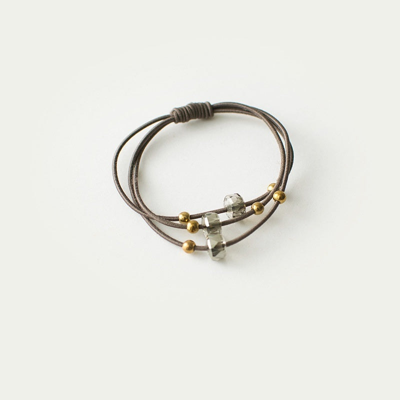Crystal String Beads Rubber Headband Head Rope
