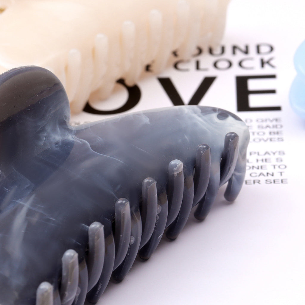 Exquisite Card-mounted High-grade Acetate Marble Cloud Pattern Back Head Shark Clip Semicircle Crescent