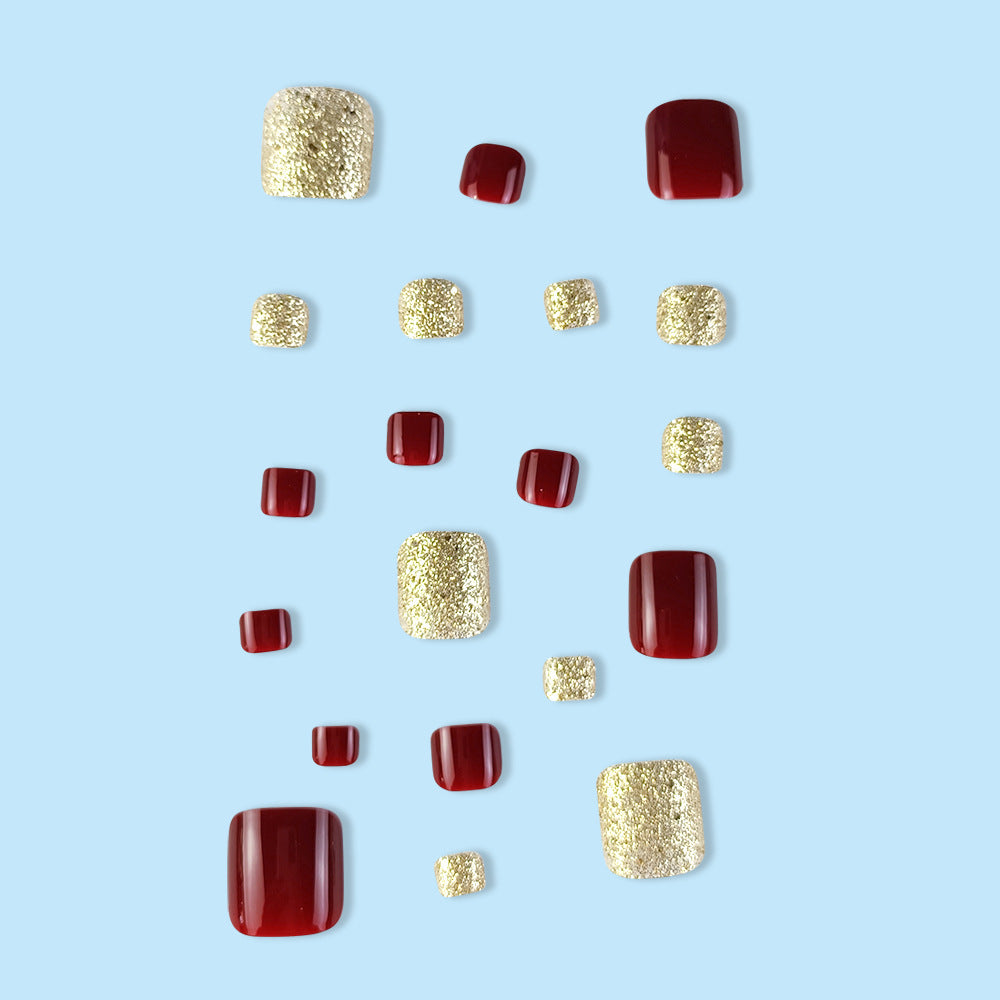 Wine Red Wear Nail Sticker Finished Product
