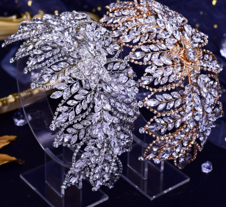 European And American Bridal Headdress Luxury Rhinestone Wide Headband