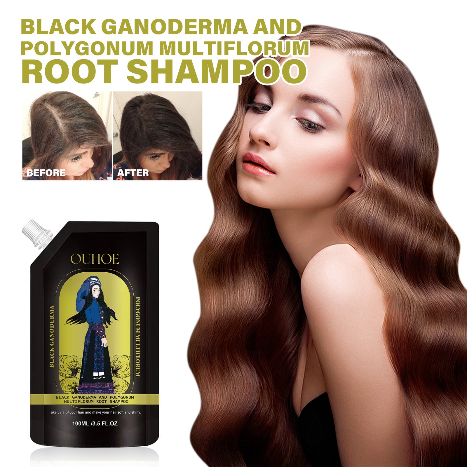 Ginger Dense Hair Shampoo For Relieving Itching