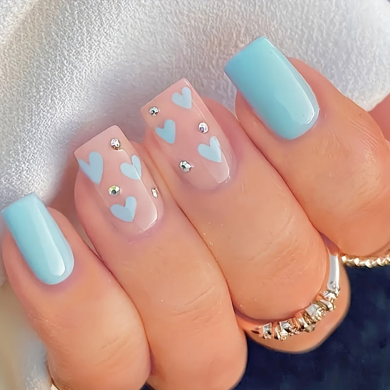 24 Pieces Nail Art High Fashion Simple Rhinestone Butterfly Flower Cow Wear Nail