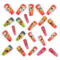 Halloween Multicolor Gradient Skull Pattern Nail Stickers