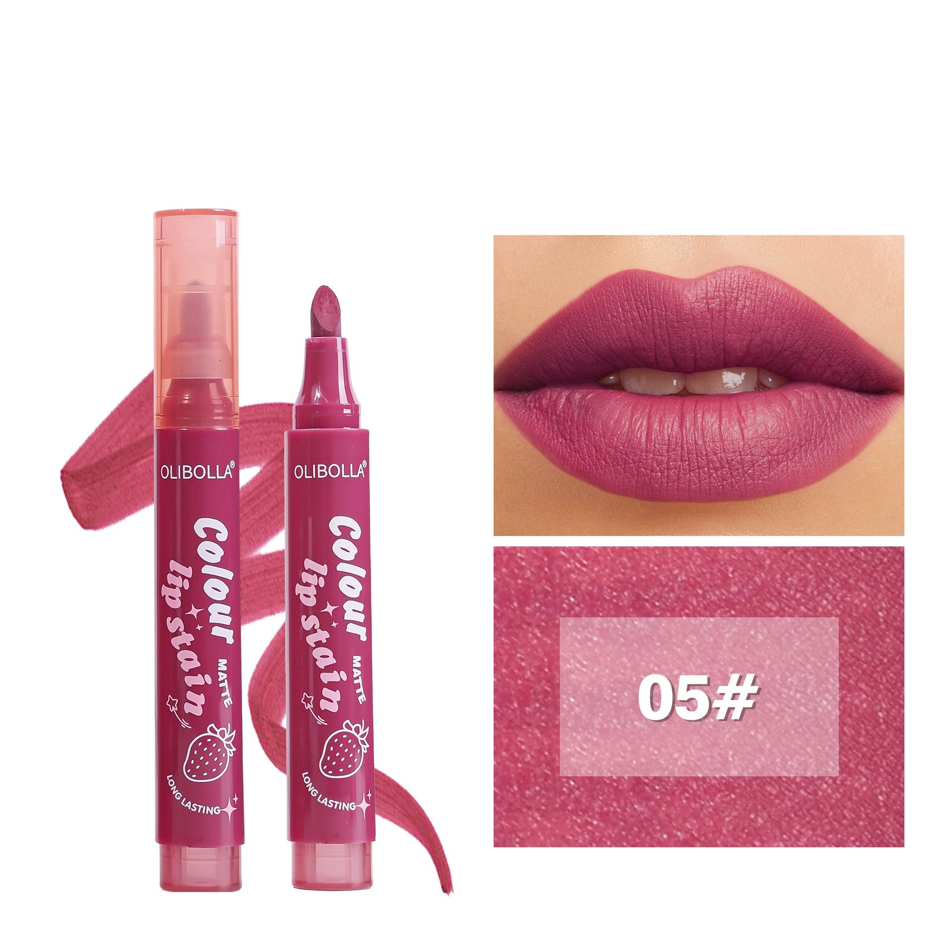Exclusive For Cross-border Matte Six-color Lip Gloss Lip Liner Lipstick Film Long Lasting And Does Not Fade In Stock Olibolla
