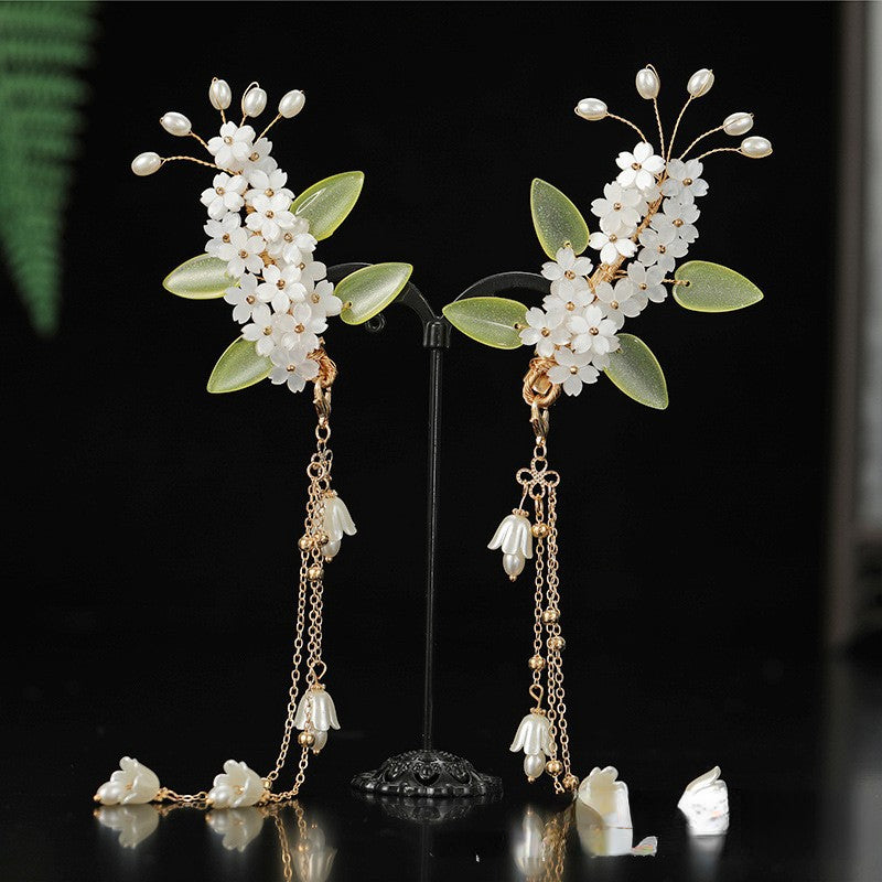 Women's Tassel Clip Antique Style Lily Of The Valley Hair Accessories