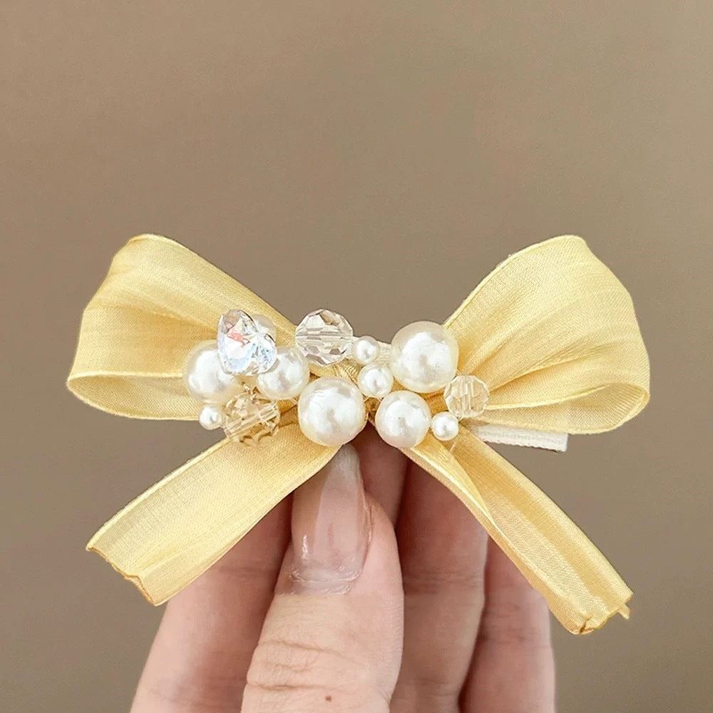Sweet Cute Yellow Bow Barrettes